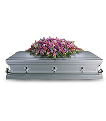 Lavender Tribute Casket Spray from Schultz Florists, flower delivery in Chicago